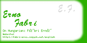 erno fabri business card